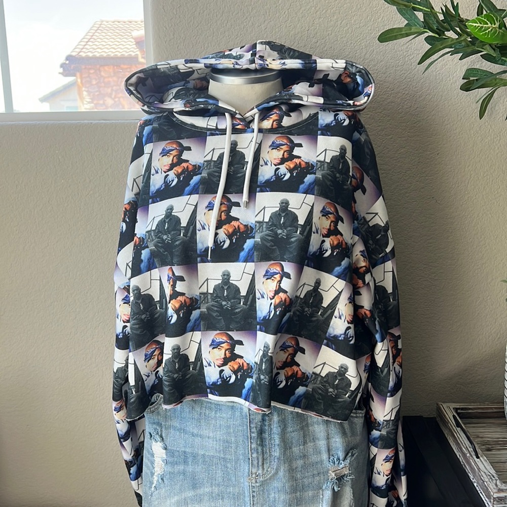 2Pac cropped hoodie
